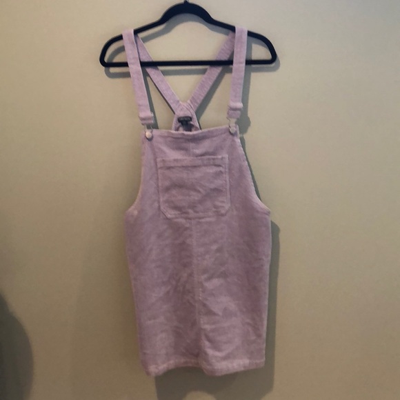 purple dungaree dress